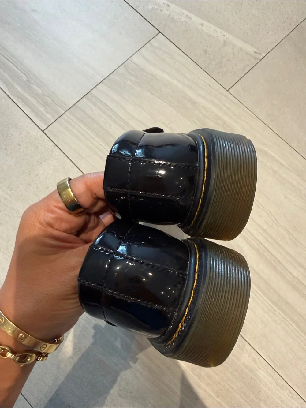 Dr. Martens Black Patent Mary Jane Kids Shoes